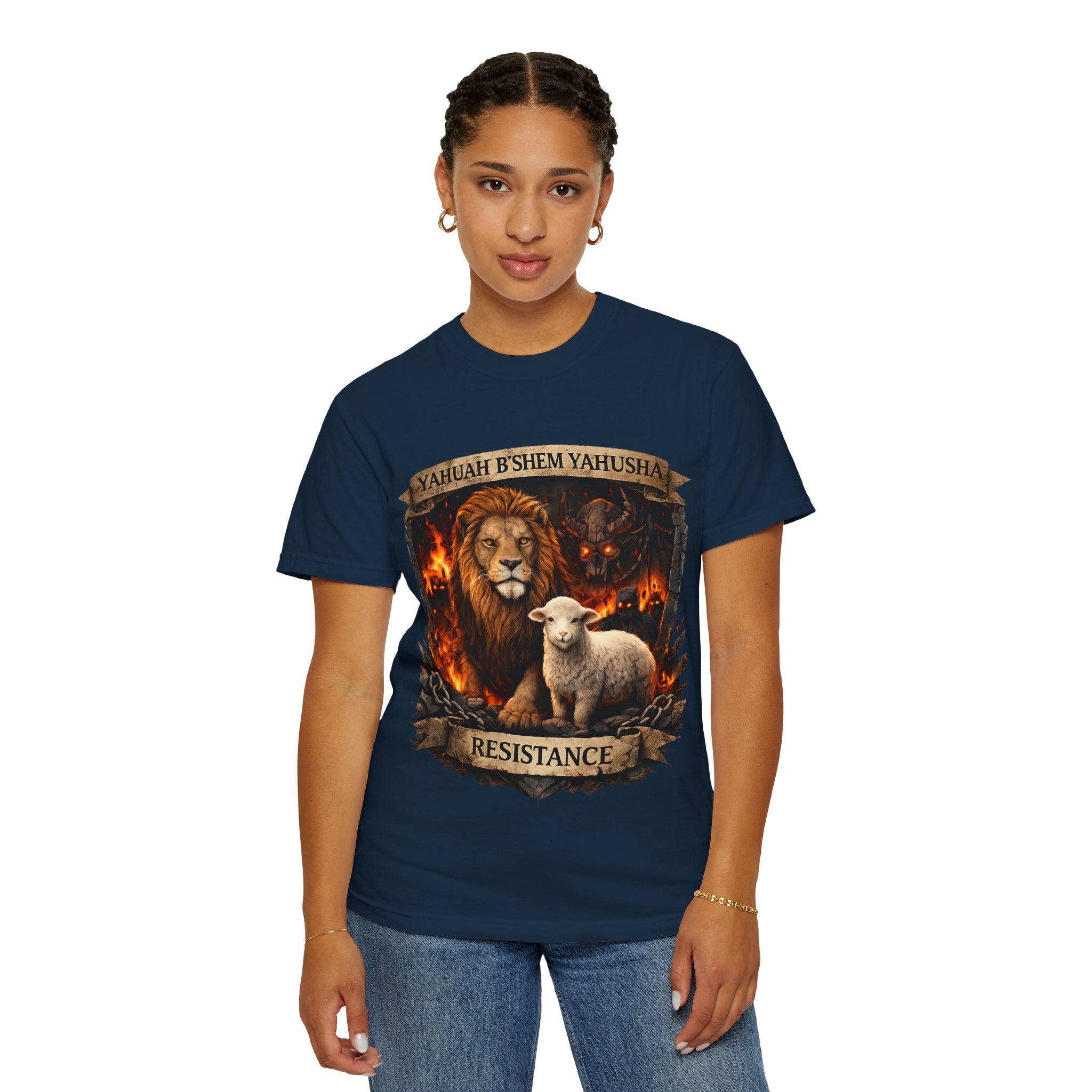 Lion & Lamb Resistance Shirt | Yahuah B’Shem Yahusha | Set Apart Tee | Yafeh Adventures