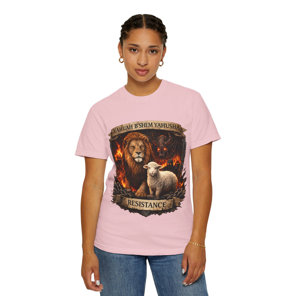 Lion & Lamb Resistance Shirt | Yahuah B’Shem Yahusha | Set Apart Tee | Yafeh Adventures
