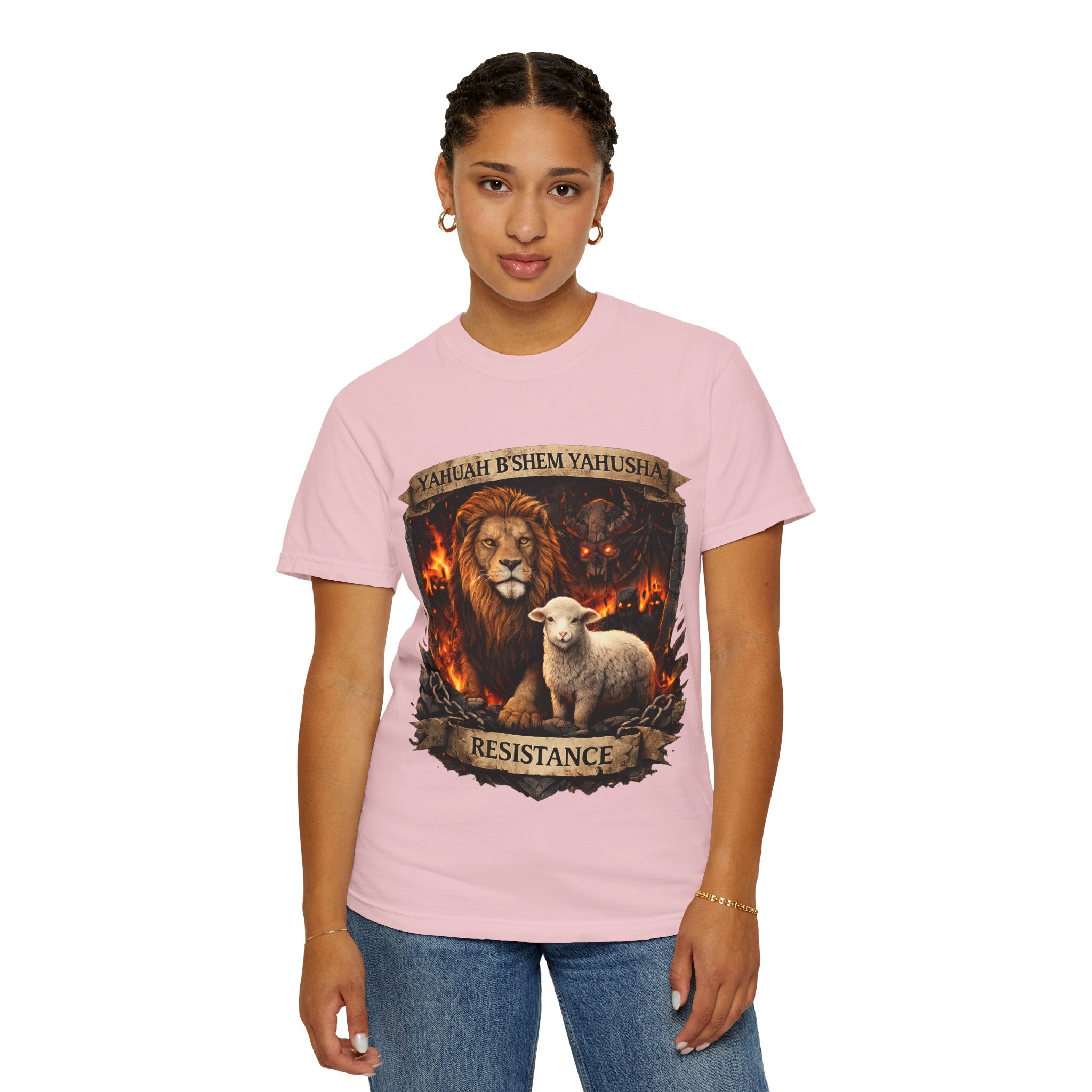 Lion & Lamb Resistance Shirt | Yahuah B’Shem Yahusha | Set Apart Tee | Yafeh Adventures