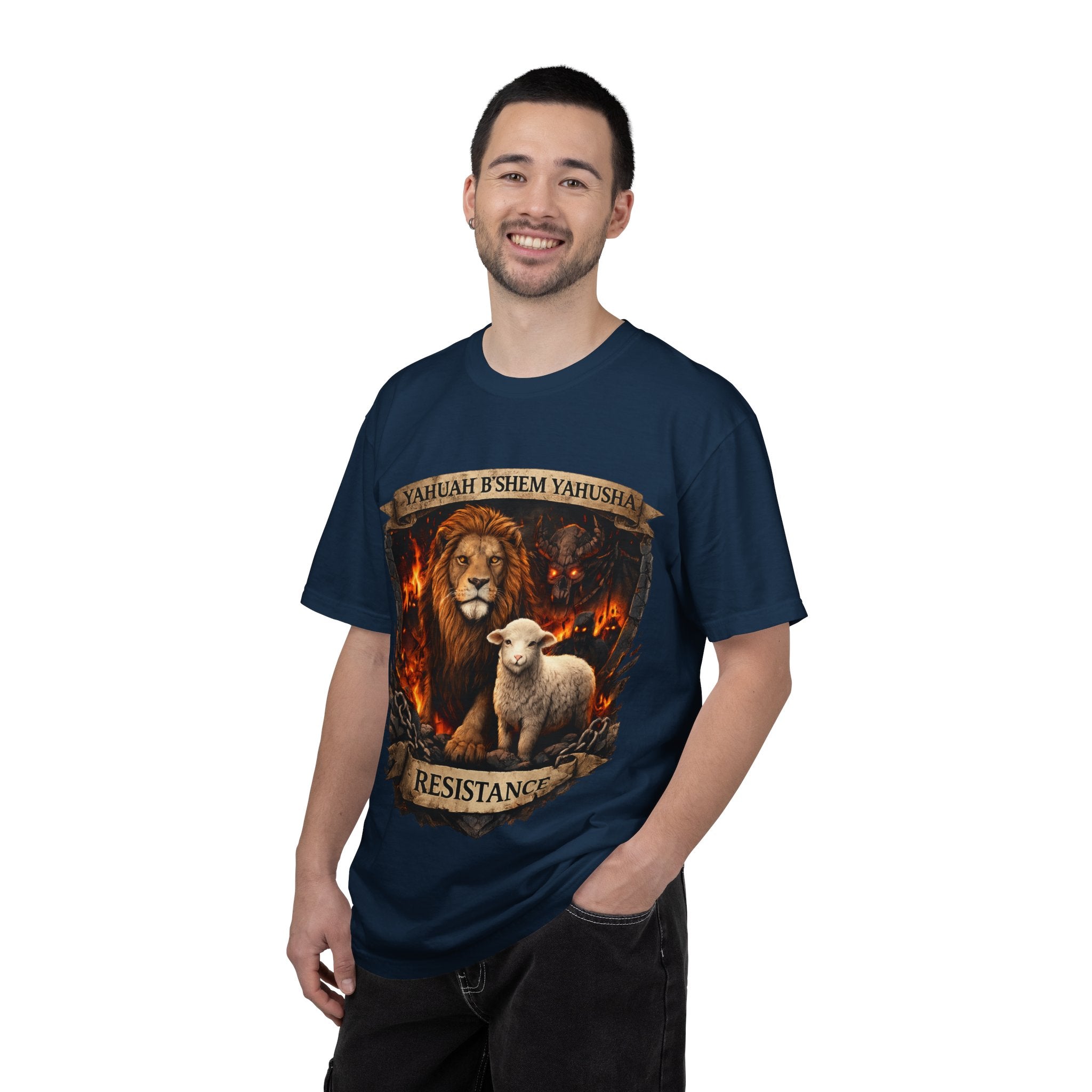 Lion & Lamb Resistance Shirt | Yahuah B’Shem Yahusha | Set Apart Tee | Yafeh Adventures