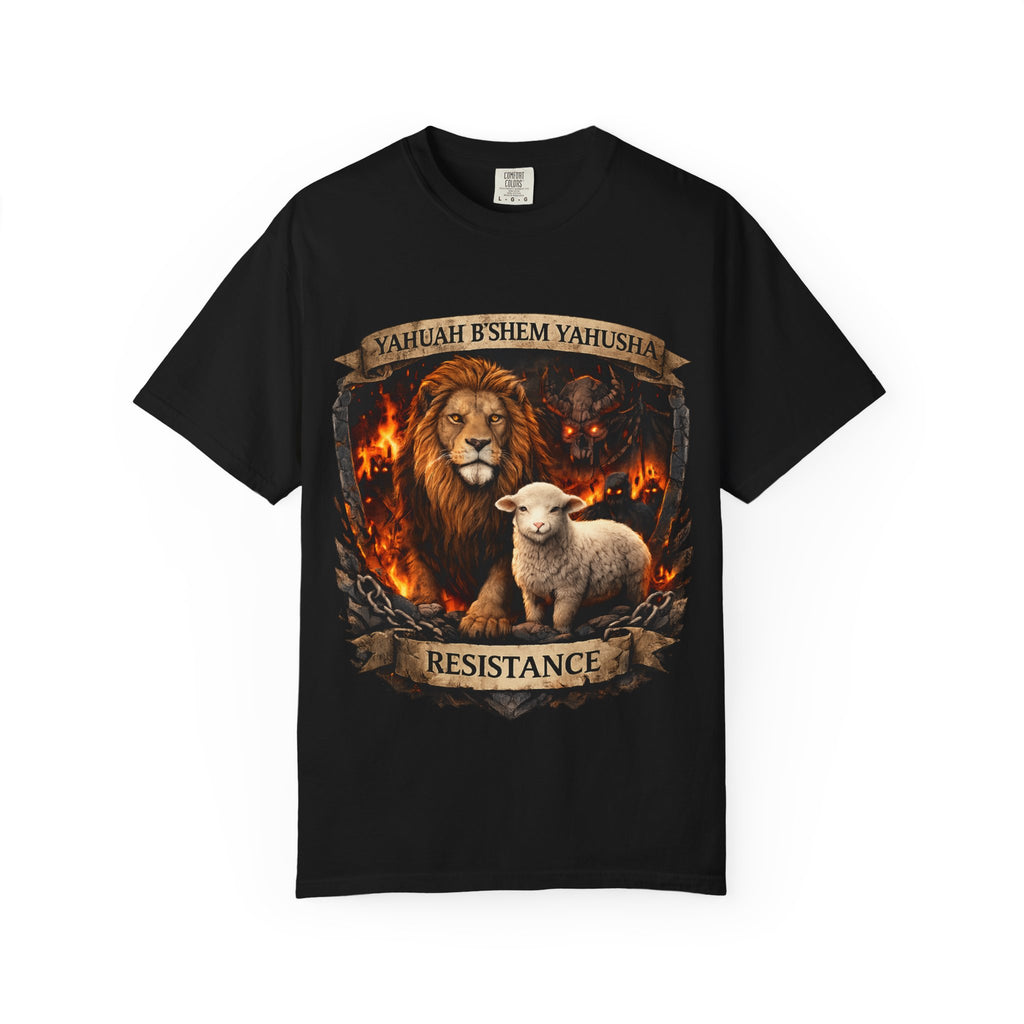 Lion & Lamb Resistance Shirt | Yahuah B’Shem Yahusha | Set Apart Tee | Yafeh Adventures