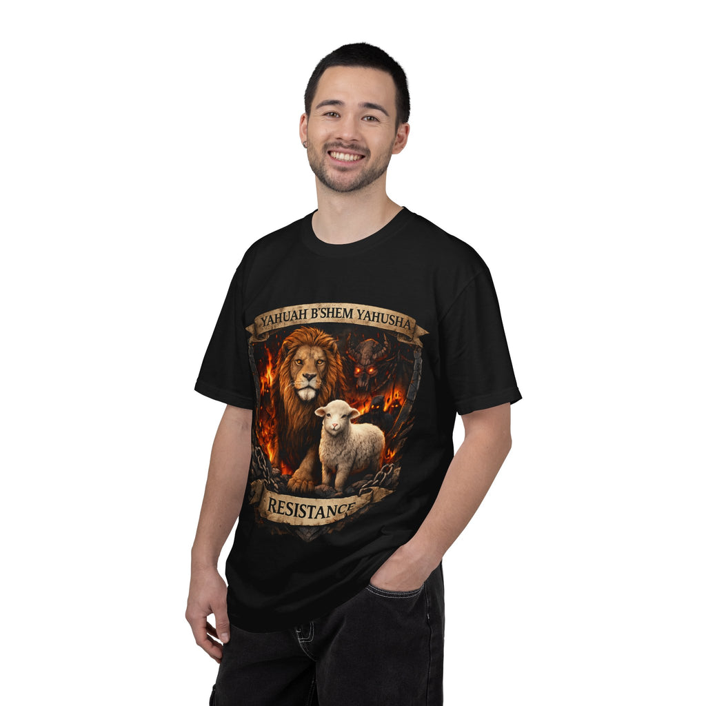Lion & Lamb Resistance Shirt | Yahuah B’Shem Yahusha | Set Apart Tee | Yafeh Adventures