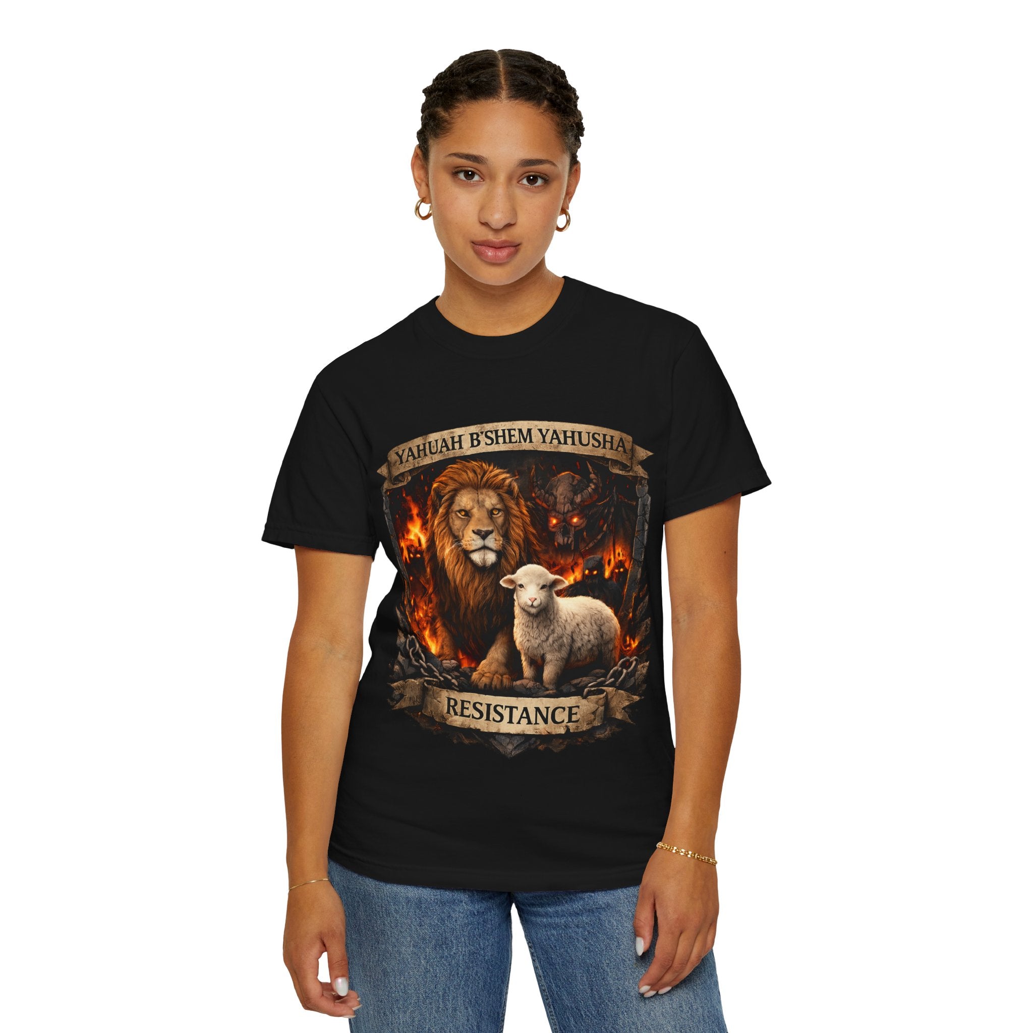 Lion & Lamb Resistance Shirt | Yahuah B’Shem Yahusha | Set Apart Tee | Yafeh Adventures