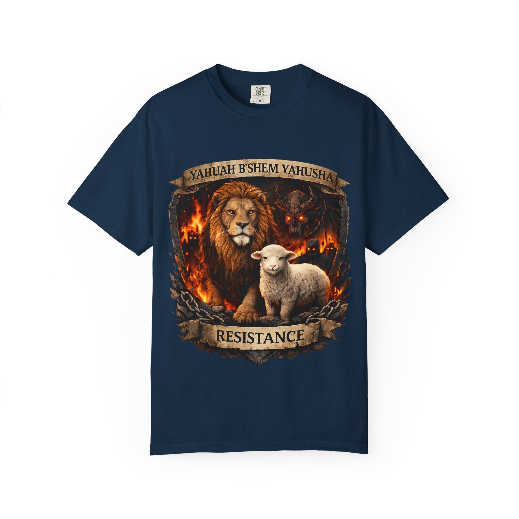 Lion & Lamb Resistance Shirt | Yahuah B’Shem Yahusha | Set Apart Tee | Yafeh Adventures