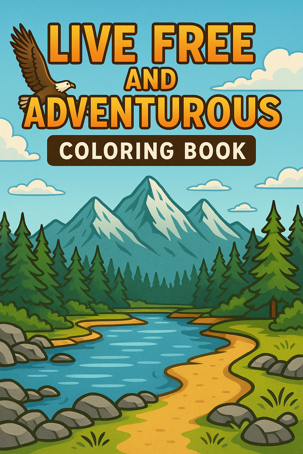 Live Free and Adventurous Coloring Book – Digital PDF